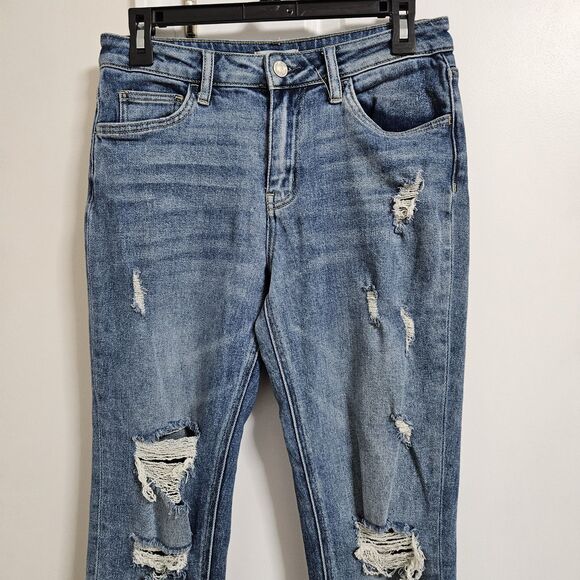 Altar'd State Skinny Jeans Women's 26 (29x27) Blue Mid-Rise Distressed Stretch - Picture 4 of 10